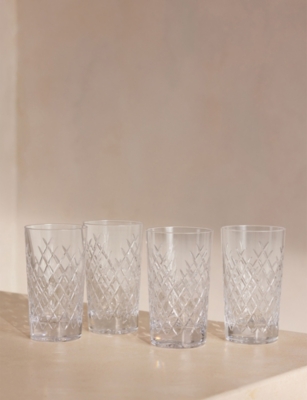 Soho Home Barwell Highball Crystal-glass Tumblers Set Of Four
