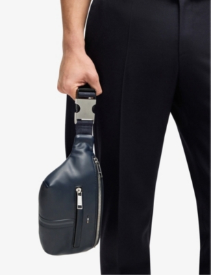 BOSS: Debossed-Branded Faux-Leather Bag