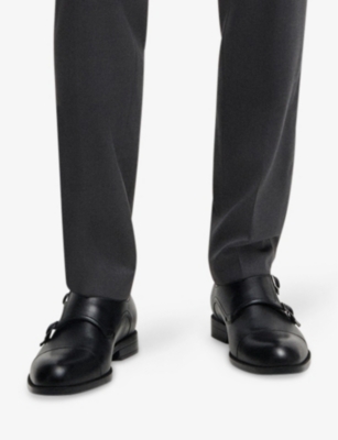 BOSS: Double-Strap Leather Shoes