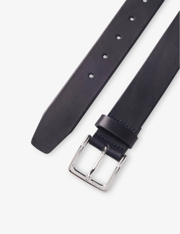 Logo-Engraved Buckle Leather Belt