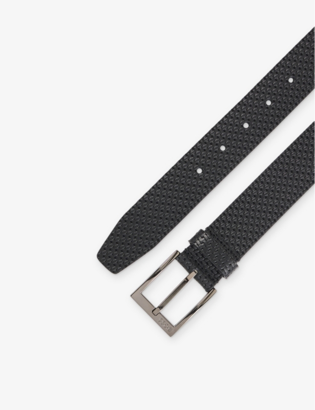 Brand-Engraved Leather Belt