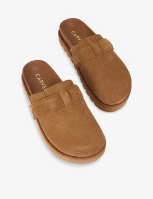 CARVELA WOMENS CARVELA DAZZLE EMBELLISHED-TRIM SUEDE MULES 