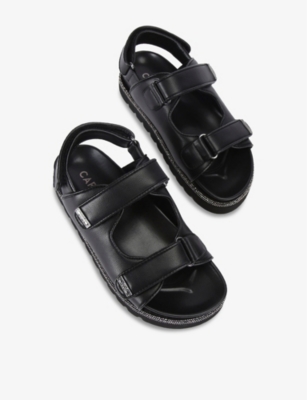 CARVELA WOMENS CARVELA DAZZLE EMBELLISHED-TRIM LEATHER SANDALS 