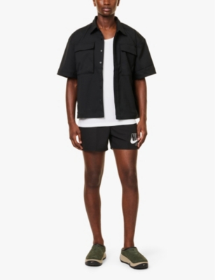 "Logo Slide 5"" Volley drawstring waistband straight leg regular-fit swim shorts"