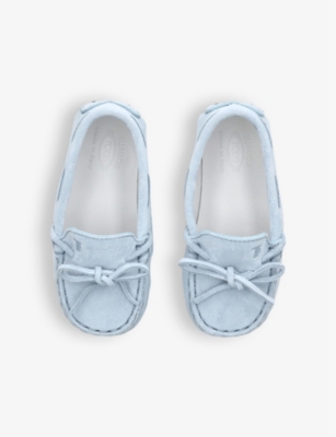 TODS: Baby Laccetto Gommini bow-embellished suede shoes