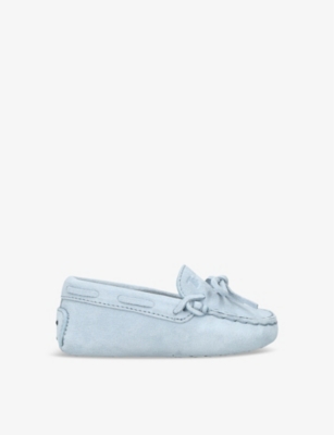TODS: Baby Laccetto Gommini bow-embellished suede shoes