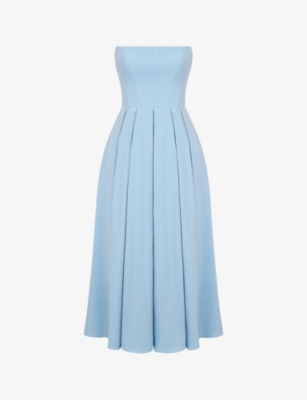 HOUSE OF CB: Audrey slim-fit strapless cotton-blend midi dress