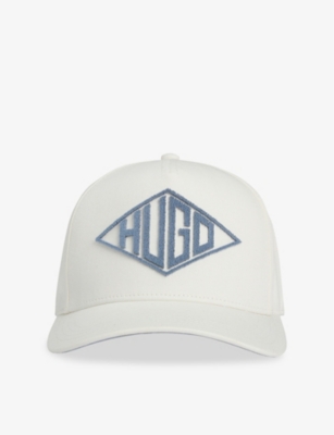 Hugo Boss Mens Natural Curved-peak Branded Cotton Cap In Natural