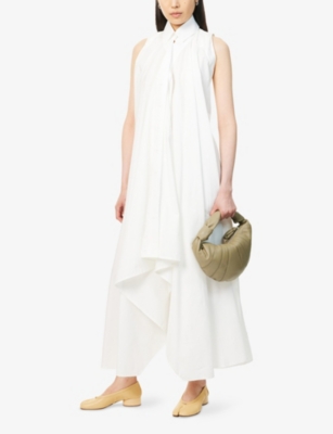 MARC LEBIHAN: Sleeveless trapeze kimono cotton-poplin maxi dress