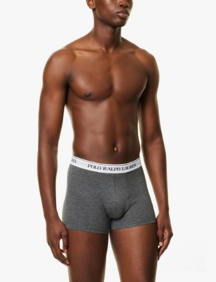 POLO RALPH LAUREN: Logo waistband classic-fit stretch-cotton trunks pack of three
