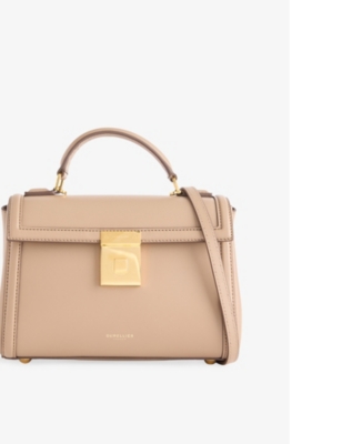 Demellier Womens Paris Leather Shoulder Bag Dark Sand F02