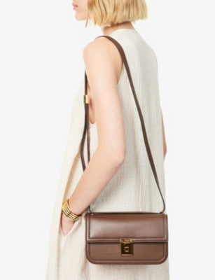 Demellier Womens Mocha F02 Paris Leather Shoulder Bag