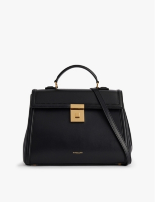 Demellier Womens Midi Paris Top-handle Leather Handbag Black F02