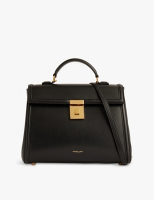 Demellier Womens Midi Paris Top-handle Leather Handbag Black