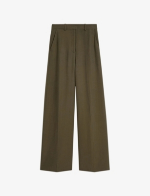 Joseph Silk Crepe Alana Trousers In Hass Avocado