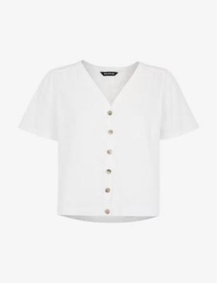 Whistles Aubrie Button Through Top In White