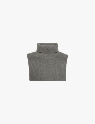 Samsoe & Samsoe Womens Dark Grey Mel Turtleneck Knitted Wool Collar In Gray