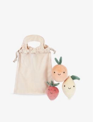 THE LITTLE WHITE COMPANY: Mini Fruit Friends Soft Sensory Toy Set