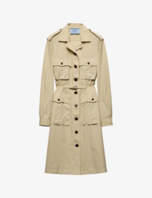 Prada Blusenkleid Aus Popeline In Neutral