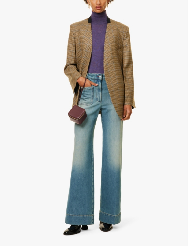 Alina high-waist wide-leg stretch-denim jeans