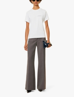 Victoria Beckham Womens White Logo-print Regular-fit Organic-cotton Jersey T-shirt Xl In White