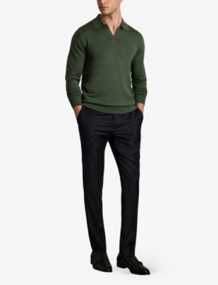 Milburn open-collar merino-wool polo shirt