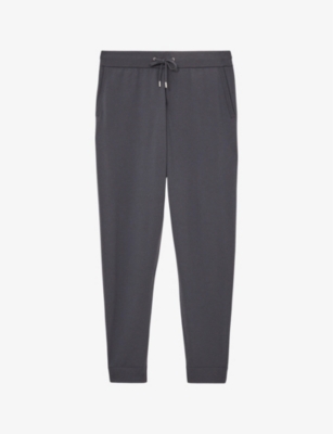 Reiss Premier Interlock Drawstring Jogger Pants In Blackened Blue