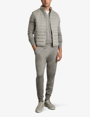 Reiss Mens Billings Stretch-wool Jogging Bottoms Warm Grey Melange In Warm Grey Melange