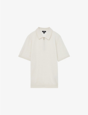 REISS: Maxwell Zip-Up Wool Polo Shirt