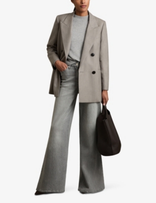 Shop Reiss Womens Grey Faye Round-neck Knitted Jumper