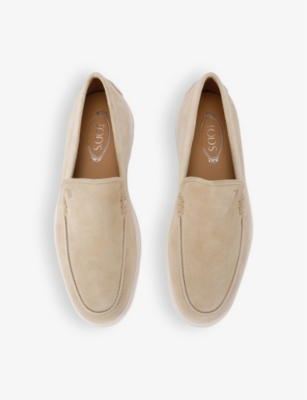 Tod's Slipper Loafers In Suede In Cream