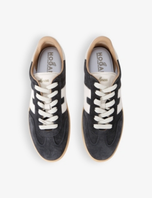 HOGAN: Cool logo-patch suede low-top trainers
