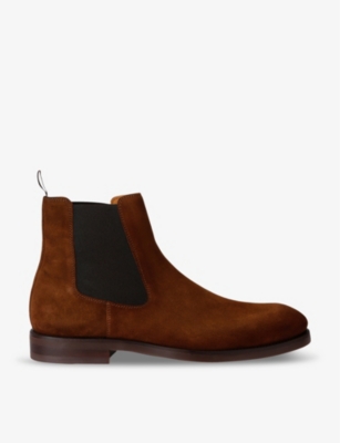 Magnanni Almond-toe Suede Boots In Camel