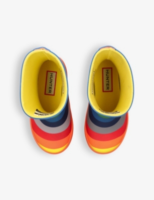 HUNTER: Kids’ First rainbow-print rubber wellington boots