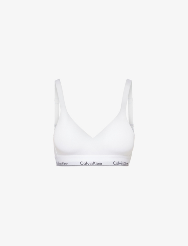 Modern lift moulded-cup cotton-jersey bralette