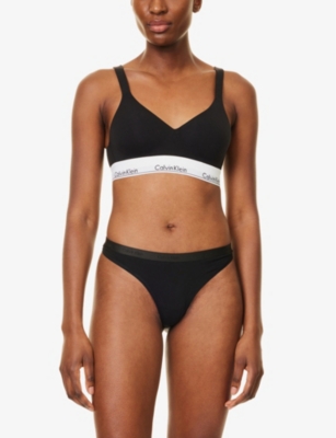 Calvin Klein Lightly Lined Bralette In Black