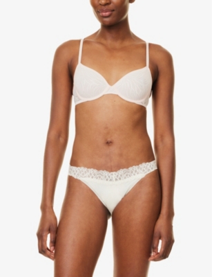Attraction lace-waistband stretch-woven briefs