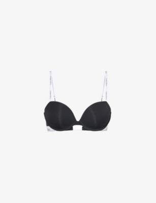 Calvin Klein Womens Black Modern Demi T-shirt Underwired Cotton-jersey Bra In Black