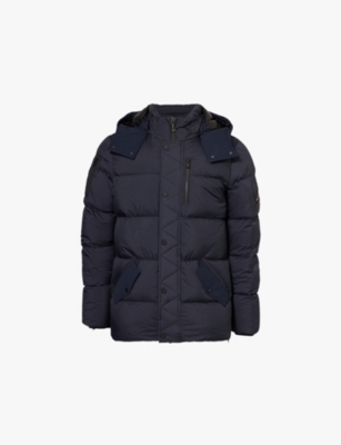 Moose Knuckles Everest 3q Detachable-hood Puffer Shell-down Jacket In Navy