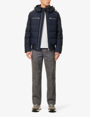 Moose Knuckles Cloud Detachable-hood Shell-down Jacket Navy In Navy