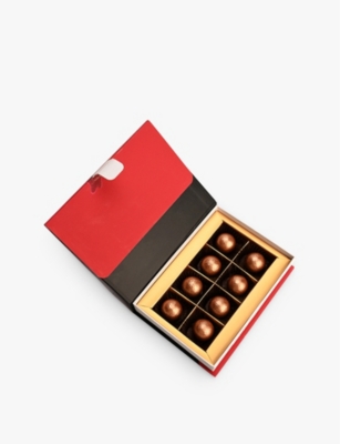 HOUSE OF DORCHESTER: Red Christmas Golden Salt Caramel chocolate truffle box 95g