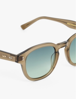 Messyweekend Bille Square-frame Acetate Sunglasses In Bottle/green