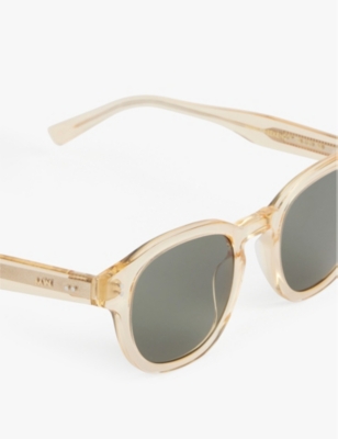 Messyweekend Bille Round-frame Acetate Sunglasses In Champagne/green
