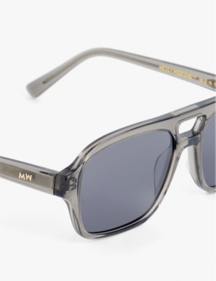 Messyweekend Burt Aviator-frame Acetate Sunglasses In Transparent Grey/grey