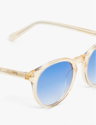 Messyweekend New Depp Round-frame Acetate Sunglasses In Champagne/blue