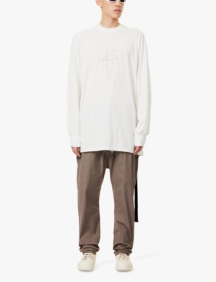 Shop Rick Owens Drkshdw Mens Jumbo Crew-neck Relaxed-fit Cotton-jersey T-shirt Milk Pearl