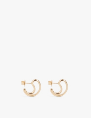Bottega Veneta Womens  Open Drop 18ct Yellow-gold Plated 925 Sterling-silver Earrings In Yellow Gold
