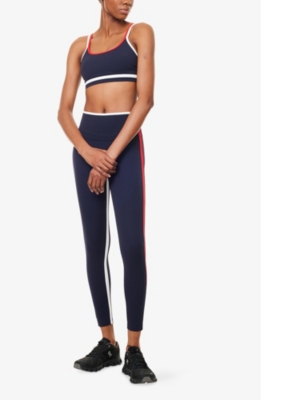 Splits59 Eva Rigor Double Strap Sports Bra In Indigo/white