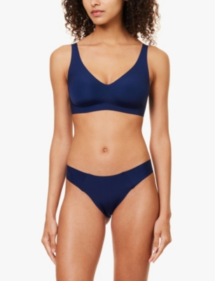 Sloggi Womens Vy Blue Zero Feel 2.0 Soft Non-wired Stretch-woven Bra In Navy Blue