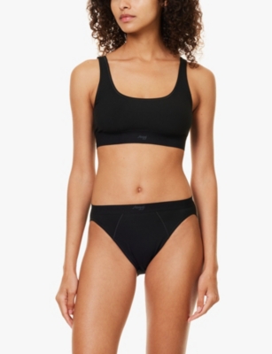Sloggi Womens Black Ever Ease Tai High-leg Stretch-cotton Briefs In Black